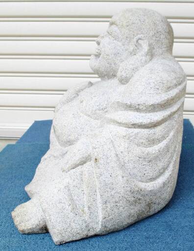 直接引取限定 】香川 庵治石 石造 布袋尊 高さ約55㎝ 七福神 置物