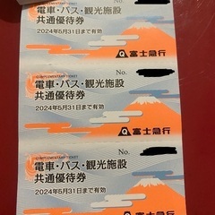 富士急行電車•バス・観光施設共通優待券3枚