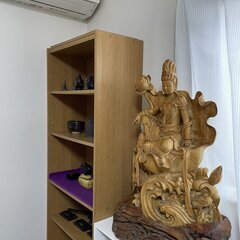 『観音菩薩座像』仏像　木彫り　木造り　共台座　高さ80cm