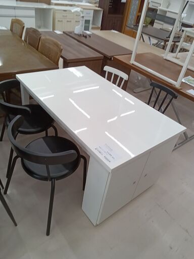 ★ジモティ割あり★ NITORI・IKEA ダイニングセット ホワイト W135×D80×H71.5 クリーニング済み TC2824