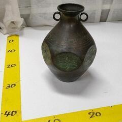 0510-201 銅花瓶　 双龍耳花瓶　ビンテージ　オブジェ　置物