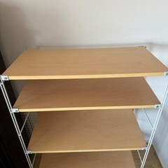 無印良品　スチールユニットシェルフ　木製棚　ワイド　中