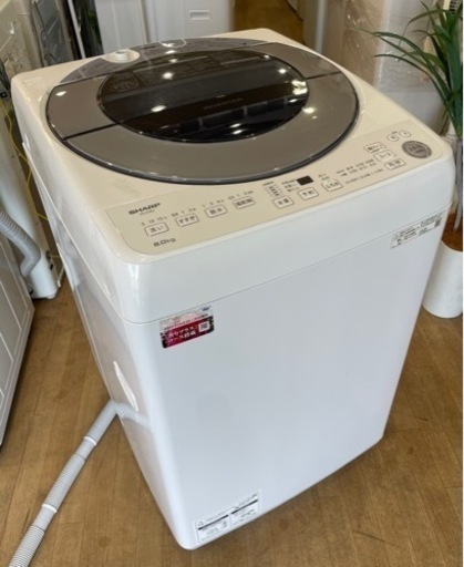 【1】SHARP シャープ 洗濯機  22年製 8kg 乾燥4kg ES-GV8G-S 0510-80
