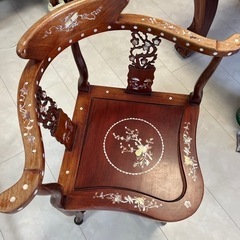 中国唐木椅子　螺鈿細工① 