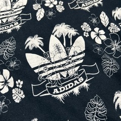 表記M･adidas･総柄トレフォイルTシャツ･男女兼用。