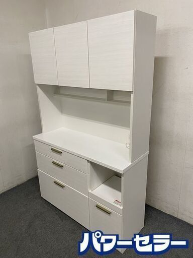 ニトリ キッチンボード ソレル 幅120 ホワイト レンジ台 ダイニング 食器棚 カップル ファミリー 耐震ロック 中古家具 店頭引取歓迎 R8280