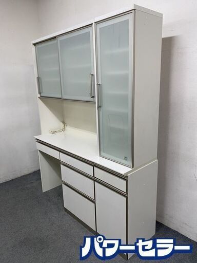 綾野製作所/ayano キッチンボード Annexシリーズ 幅160 ハイグロスホワイト ソフトクローズ 中古家具 店頭引取歓迎 R8283