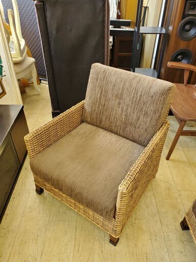 2脚在庫あり】 ② ニトリ NITORI 1人掛け用 ラタンソファー 籐ソファー