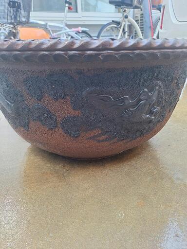 巨大 水鉢 竜 瓶 金魚 メダカ 水草