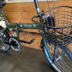 Jeep 前後タイヤ・チューブ新品！】6段変速 20インチ折りたたみ自転車 