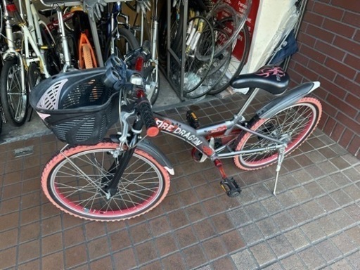 22インチ　外装6段変速　ledオートライト　カゴ付き子供用自転車