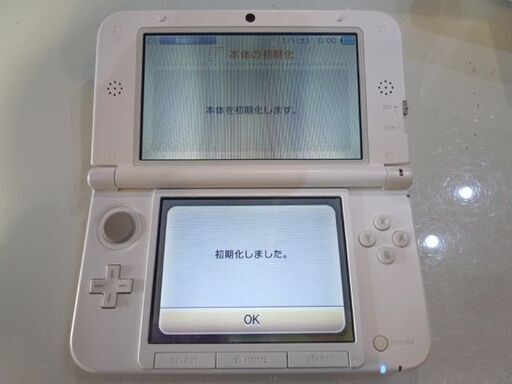 NINTENDO 3DS LL 本体 純正アダプター付き ピンク×ホワイト 初期化済み 