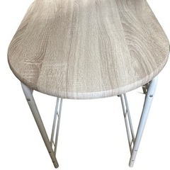 美品 2人掛け 木製テーブル 収納テーブル 円形