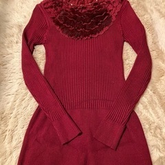 服/ファッション セーター レディース赤3点セット