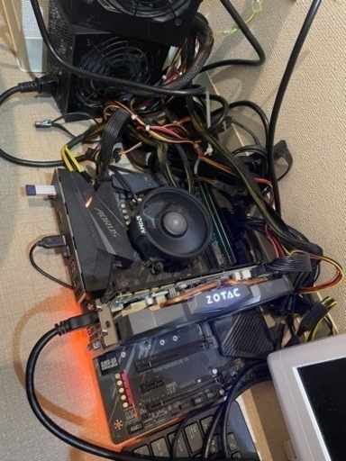 マイニングセット(マザーボード、GPU1080、CPU等付き)