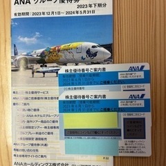 【値下】ANA株主優待2枚 t②（搭乗期限2024/5/31迄）