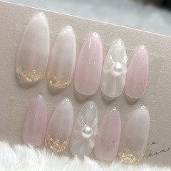 【現品のみ】ネイルチップ ぷっくりお花ネイル