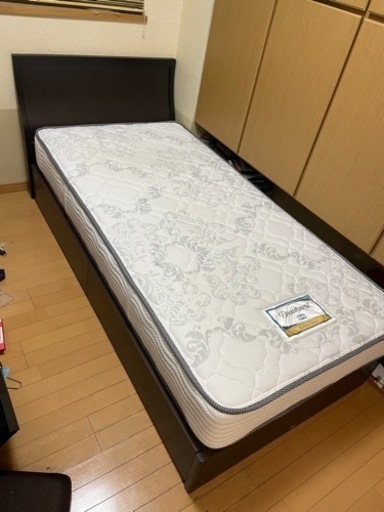 シモンズ 引き出し付き シングルベッド マットレス付き