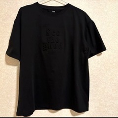 新品未使用　スローガンプリント黒Tシャツ