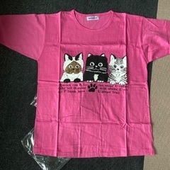 Tシャツ　シャツ　猫　ねこ　ネコ　キャット　ペット　ピンク　フリ...