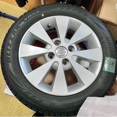 VRX2【2021年製】155/65R14スタッドレスタイヤ8〜9部山&スズキ純正アルミホイール 