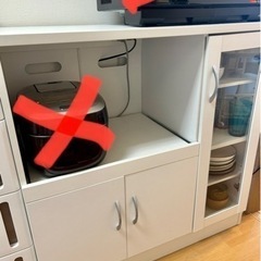 食器棚　コンセント付き　引出し式　キッチンボード　レンジ台　