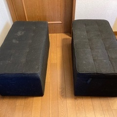 家具　収納ベンチ布製黒2個