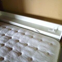 ダブルベッド マットレス×2付き 幅140.5×長さ211×高さ72.5cm 引出し付き コンセント2口 ホワイト系 寝具 家具 苫小牧西店