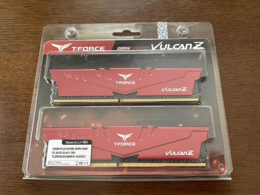 【未使用】Team DDR4 3600Mhz(PC4-28800) 16GBx2枚(32GBkit)
