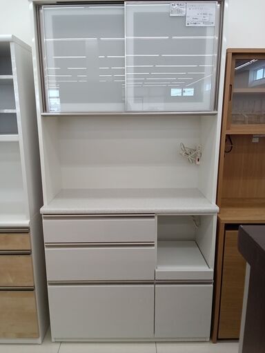 ★ジモティ割あり★ NITORI レンジボード ホワイト H201×D45×W100 クリーニング済み HJ3090