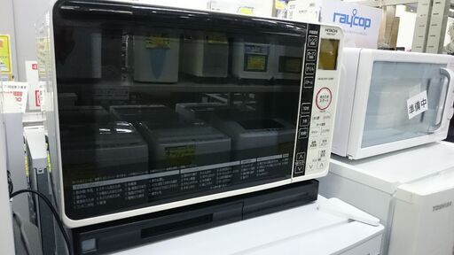 (2024.08.05 お買い上げありがとうございます。)（49ｃｍ幅の）日立　過熱水蒸気オーブンレンジ　２０１６年製　ＭＲＯ－ＲＳ７　白　角皿付き　　高く買取るゾウ八幡東店