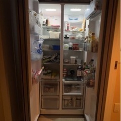 【お値下げ中】大型冷蔵庫(マット付き)AQUA AQR-SBS45J(S) 