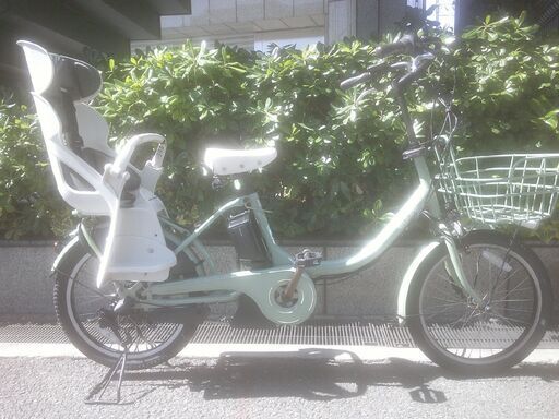 電動20インチ 税別￥72.546- 新基準ブリヂストンBIKKE　MOB　幼児二人乗り対応　良品12.8Ah 電動自転車　３ヶ月保証　ホワイトグリーン511