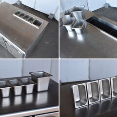 【11/3-店直-保】≪yt1295ジ≫ 福島工業 サンドイッチコールドテーブル YRW-120RM2(改) 幅120cm 奥行75cm 横型2ドア 業務用冷蔵庫 AC100V 現状品 60413-01