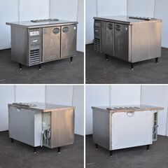 【11/3-店直-保】≪yt1295ジ≫ 福島工業 サンドイッチコールドテーブル YRW-120RM2(改) 幅120cm 奥行75cm 横型2ドア 業務用冷蔵庫 AC100V 現状品 60413-01