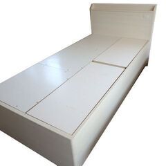 新札幌  シングルベッド 引出収納付き 白 幅97cm×長さ20...