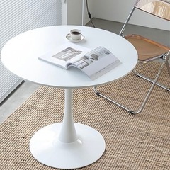 【ネット決済】丸テーブル　ラウンド　カフェテーブル　チェア　ホワイト　