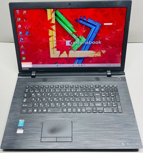 保証1ヶ月、インボイス対応、代引き発送可！大画面１７インチ液晶、Windows11、Core i5、SSD256GB(新品)、メモリ8GB、TOSHIBA製ノートパソコン、CD,DVDドライブ、カメラ、Bluetooth、ACアダプター付属、東芝、dynabook、ダイナブック、ノートPC