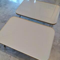 (未使用品) 折り畳み式 ミニテーブル ホワイト 2個セット