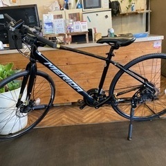 【MERIDA CROSSWAY200前後タイヤ新品！】ディスクブレーキ　アルミフレーム　3×8速　700×28cクロスバイク　ブラック