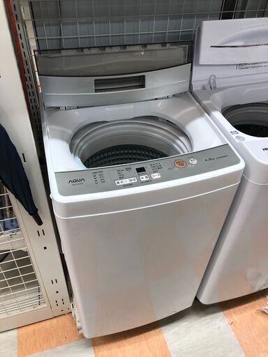 洗濯機 4.5kg アクア AQW-S45J 2021年製 W(幅)52.5×D(奥行き)50×H(高さ)89cm ※クリーニング済み