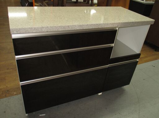 R418 高級 PAMOUNA トップ大理石 キッチンカウンター、キッチンボード、幅120cm Used・良品