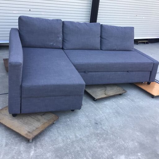 【交渉中】IKEA FRIHETEN フリーヘーテン コーナーソファ ベッド 収納付き ダークグレー 定価8万円 イケア ソファ