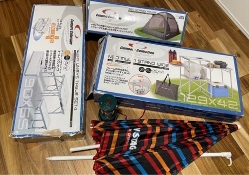 （さいたま市内お渡し）バラ売り可　キャンプ　アウトドア　キャンパーズコレクション　折りたたみテーブルセット　タープ　マルチスタンド