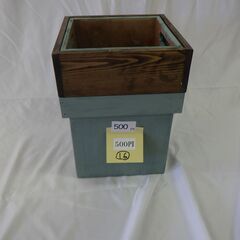 木製　ゴミ箱　アンティーク塗装（シャビー塗装）⑮　特小サイズ