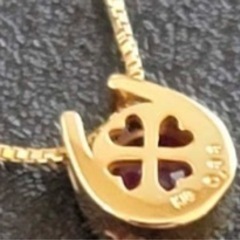 K18 YG ホースシュー ルビー ネックレス ベネチアンチェーン 馬蹄