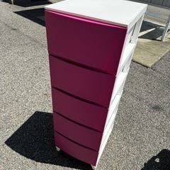 ピンク プラスチック衣装ケース　家具 収納家具 カラーボックス