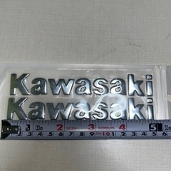 　シルバー　カワサキ3Dステッカー
