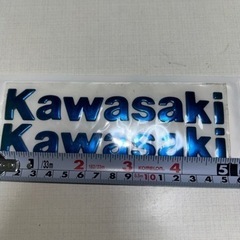 プルーメタリック　カワサキ3Dステッカー