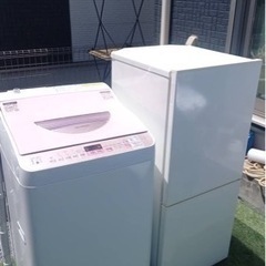 ⭐近隣配達無料です⭐SHARP5.5キロ洗濯乾燥機能付きと無印良品110リットル冷蔵庫です⭐